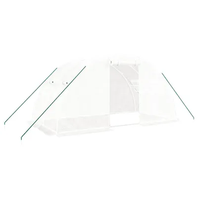 Produktbild von vidaXL Gewächshaus mit Stahlrahmen Weiß 8 m² 4x2x2 m