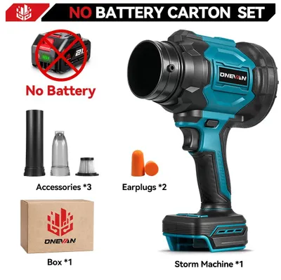 Produktbild von Elektrischer 2-in-1-Turbo-Laubbläser - Bürstenloser Motor - Hochdruck - 3500 W - 330.000 U/min - Blas- und Saugfunktion - Ohne Akku