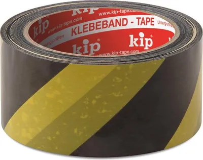 Produktbild von KIP 339 PVC-Warnband gelb/schwarz 60mm x 66m (30 Rollen) - 339-56