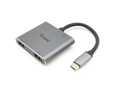 Obrázek produktu pro Equip 133484, Kabel, USB 3.2 Gen 1 (3.1 Gen 1) Type-C, 100 W, Stříbrná, 4K Ultra HD, 3840 x 2160 px