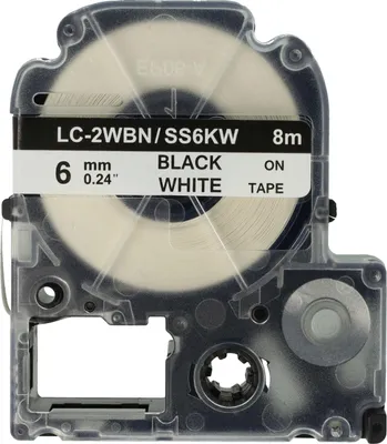 Produktbild von vhbw Schriftband-Kassette Ersatz für KingJim SS6KW für Etiketten-Drucker 8m x 6mm Schwarz auf Weiß