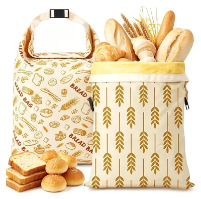 Produktbild von Wiederverwendbare Bienenwachs-Brotbeutel, 2 Stück für Frische und Lagerung