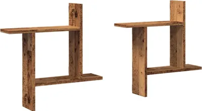 Zdjęcie produktu dla vidaXL Półki ścienne 2 szt. Wygląd odzyskanego drewna 50x12x50 cm materiał drewnopochodny