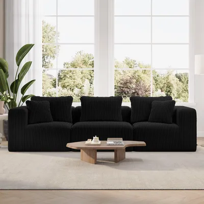 Produktbild von Novilla Modulares 3 Sitzer Sofa 270cm Breit Cord Ohne Montage mit Federkern