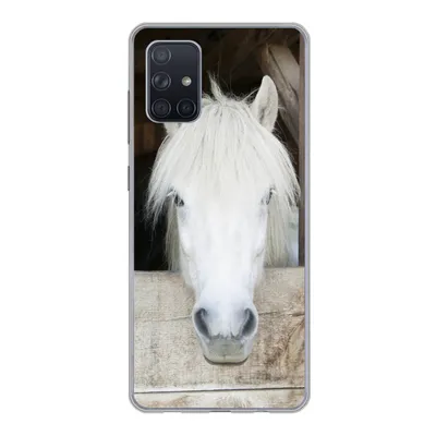 Produktbild von MuchoWow® Handyhülle Schutzhülle Hülle für Samsung Galaxy A51 5G Pferde - Pferdestall - Regale Silikon Softcase Handy Hülle - Abbildung