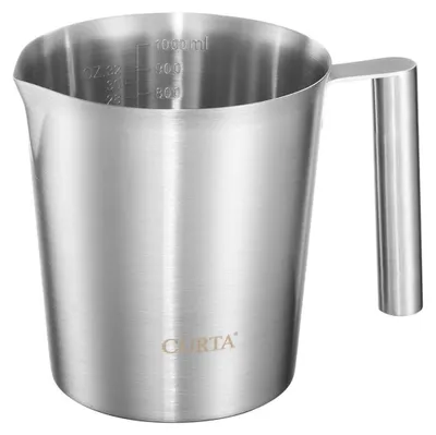 Produktbild von Messbecher Edelstahl 1000 ml mit Griff und Ausguss, lebensmittelecht, spülmaschinenfest