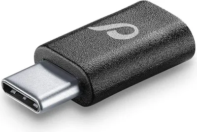 Produktbild von Cellularline Kompakt Adapter, schwarz CHADUSBCK Micro USB Buchse <-> USB-C Stecker