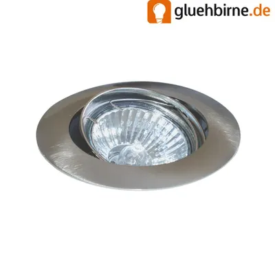 Produktbild von Einbaustrahler Eisen / Edelstahl gebürstet schwenkbar für GU10 und GU5.3 Leuchtmittel