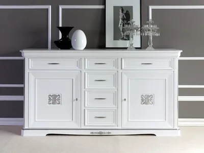 Produktbild von Kommoden Sideboards Massiv Holz Schrank Möbel Kommode Anrichte Sideboard Weiß