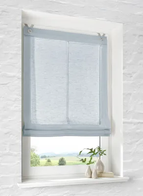 Immagine prodotto di Tende a rullo semitrasparenti, effetto lino, colore blu, dimensioni 60x140 cm, da installare senza fori