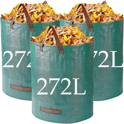 Image de Seaux de jardin – 272 L x 3 seaux réutilisables avec poignées, parfaits pour ramasser les déchets, les feuilles et l'herbe coupée