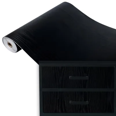 Produktbild von Klebefolie Möbel 45x100 cm - Holz Schwarz Matt - Möbelfolie selbstklebend in Holzoptik - Folie für Möbel zur schnellen Renovierung von Türen und Schränken - Möbelfolie dekorativ und pflegeleicht