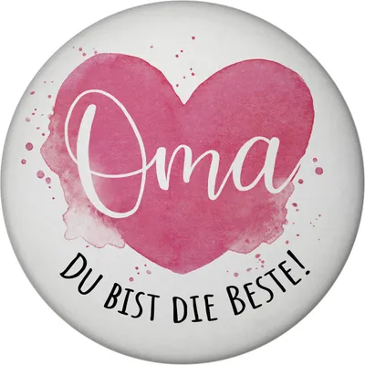 Produktbild von Beste Oma Magnet rund mit Spruch Oma Du bist die Beste
