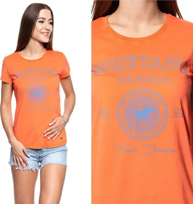 Produktbild von MUSTANG Damen, T-Shirt ALEXIA C, S, Orange, sport, tshirt, shirt