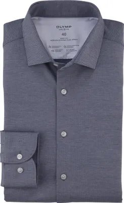 Produktbild von Olymp Hemd Level Five Dynamic Flex Jersey Modern Kent marine Größe 40 bügelleicht