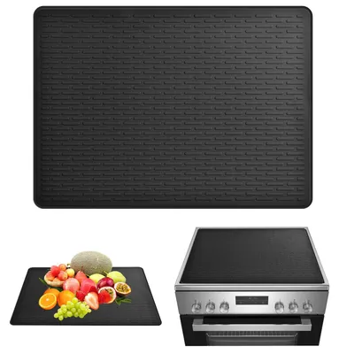 Silikon-Herdabdeckplatte 76x53 cm, schwarz, hitzebeständig bis 232°C