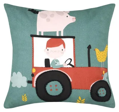 Image de Coussin en coton Tom a la ferme