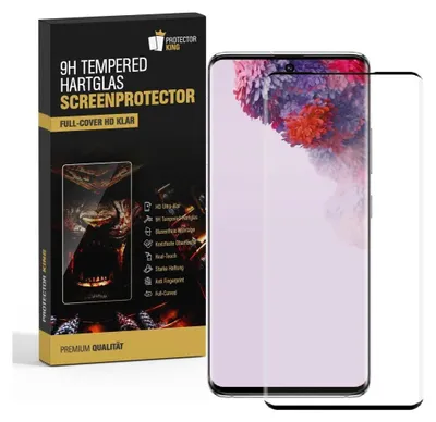 Produktbild von 1x 9H Hartglas für Samsung Galaxy S20 FULL CURVED Schutzfolie Schutzglas SW Klar Displayschutz Panzerfolie Displayglas Tempered Glasfolie Panzerglas Sicherheitsglas Echtglas