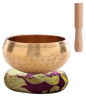 Produktbild von Klangschale Set mit Holzklöppel 8 cm Kupfer für Meditation & Yoga