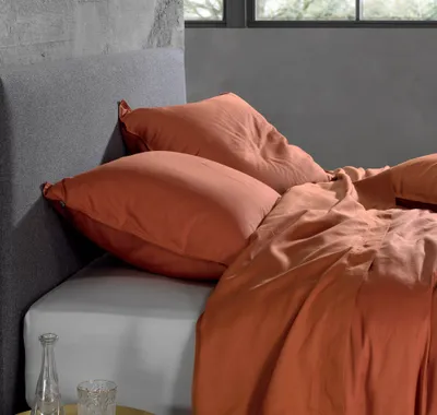 Produktbild von Zo!Home Bettwäsche Satinado 200x220 100% Baumwolle Mako-Satin Copper Orange