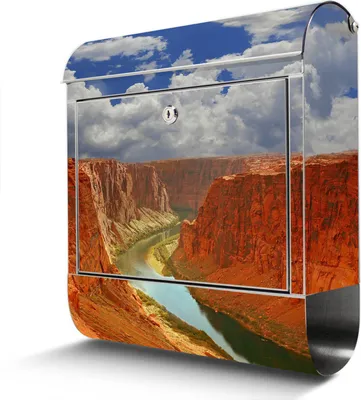 Produktbild von Edelstahl Briefkasten mit Zeitungsfach Grand Canyon großer Design Postkasten rostfrei, A4 Einwurf [BKGE2 10091]