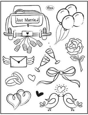 Produktbild von VIVA DECOR Transparent Stempeln Set Motivstempel Clear Stamps - Hochzeit