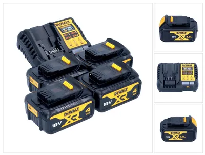 Zdjęcie produktu dla Zestaw startowy akumulatorów DeWalt DCB 1104 M4 12 V / 18 V 4x akumulator 4,0 Ah + ładowarka DCB 1104