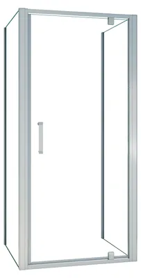 Produktbild von Duschspa U-Form Duschkabine 100x185cm Duschabtrennung Pendeltür Schwingtür mit 80cm Seitewand 5mm ESG Sicherheitsglas Mattgrau Nischentür