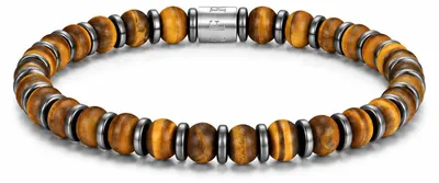 Produktbild von Frank 1967 7FB-0866 – Herrenarmband – Armband aus Naturstein – Tigerauge & Hämatit – 20 cm – Geschenk für Herren