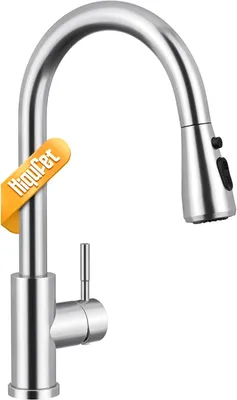 Imagen del producto de Grifo de cocina de un solo mando, acabado en cromo pulido, diseño moderno, fácil montaje, ideal para la cocina