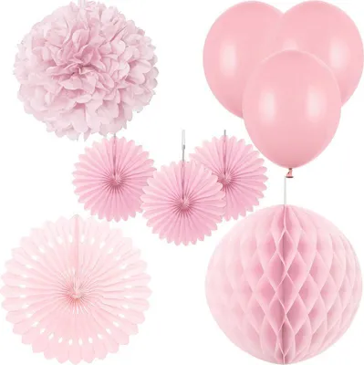 Produktbild von Partydeko rosa Partyset Geburtstagsdeko Feier Partyartikel Geburtstag Hochzeit