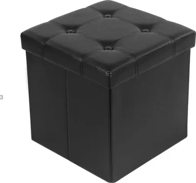 Obrázok produktu pre Kockový taburet s úložným priestorom - umelá koža - biela - 38 x 35 x 35 cm