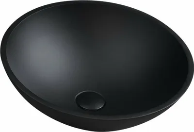 Obrázok produktu pre Sklenené umývadlo TELICA na pracovnú dosku Ø 42 cm, matná čierna