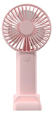 Obrázek produktu pro Ruční ventilátor, růžové barvy, mini ventilátor s možností dobíjení, s 3 rychlostními stupni, tichý provoz, přenosný ventilátor vhodný na cesty, dovolenou a do kanceláře