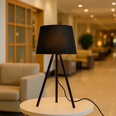 Produktbild von Braytron 3-Bein Beistellleuchte 48 cm E27 Fassung Modern mit Schirm Wohnzimmer Stehlampe schwarz
