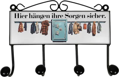 Produktbild von Tresor - Sorgen hängen sicher Kleiderhaken Leiste mit 4 Haken