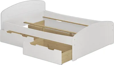 Produktbild von Doppelbett 3 Bettkasten 200x200 Seniorenbett Ehebett Massivholz Kiefer Zubehör wählbar V-60.50-20W Rollrost inkl.