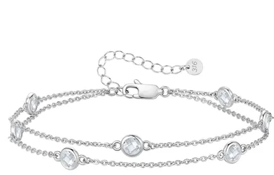 Immagine prodotto di Bracciale da donna in argento sterling 925 con zirconi, regolabile, color oro