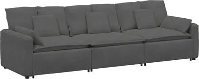 Produktbild von vidaXL Modulares Sofa mit Kissen Dunkelgrau