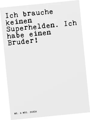 Produktbild von Mr. & Mrs. Panda Fotokarte Ich brauche keinen Superhelden.... - Weiß - Geschenk, einzelkarte, Bruder Spruch, Ansichtskarten, Dankeschön, Geburtstag, Geburt, Ansichtskarte