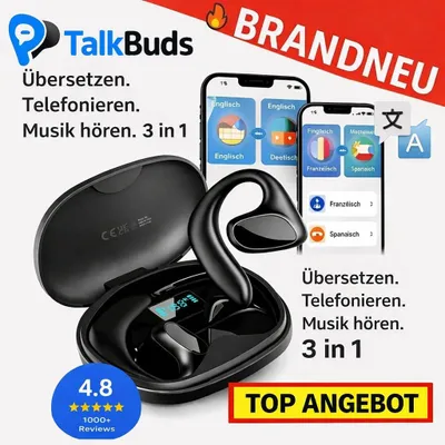 Image de TalkBuds™ AI Écouteurs traducteurs 3 en 1 Écouteurs traducteurs en temps réel