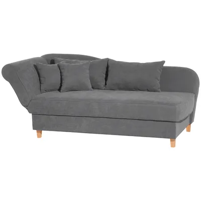 Produktbild von Max Winzer Recamiere mit Armteil links klappbar Selma - Velourstoff anthrazit - Maße: 190 / 210 x 88 x 82 cm