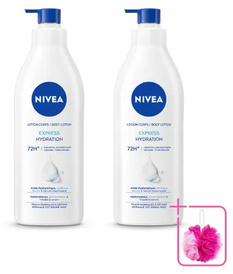 Obrázok produktu pre 2 x NIVEA Express telové mlieko – pre normálnu až suchú pokožku – 400 ml – výhodný balík – 2 kusy