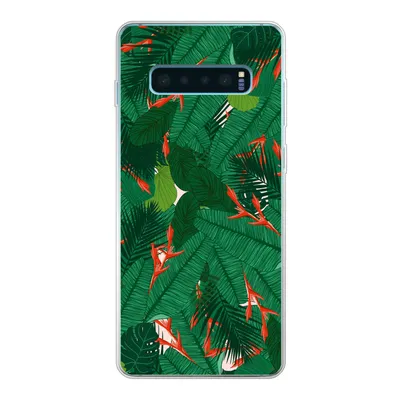 Produktbild von MuchoWow® Handyhülle Schutzhülle Hülle für Samsung Galaxy S10 Lite Blumen - Blätter - Muster Silikon Softcase Handy Hülle - Schutz