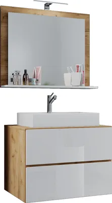 Immagine prodotto di 3 pz. lavabo lavabo | lavabo larghezza 60 cm | mobile bagno con cassetti Specchio | Lendas