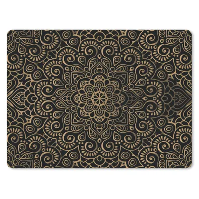 Produktbild von MuchoWow® Mauspad Mousepad Goldenes Muster auf schwarzem Hintergrund 40x30 cm - Mousepads - Maus Mat - Pad - Mausunterlage - Anti Rutsch