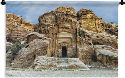 Produktbild von MuchoWow® Wandteppich Wandbehang Tempel in Petra Jordanien 60x40 cm Tapisserie Dekoration Wandtuch - Wanddekorationen