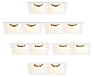 Produktbild von Ledvion 6er Set LED Einbaustrahler 2-Licht Weiss Warmweiss