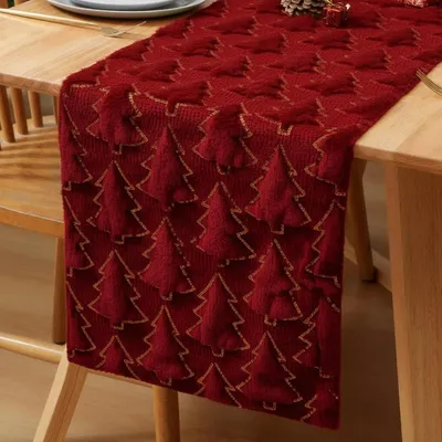 Immagine prodotto di Addobbo natalizio a forma di albero di Natale con paillettes, dimensioni 33 x 100 cm, colore rosso e oro, ideale per la decorazione natalizia