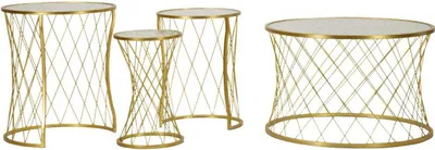 Zdjęcie produktu dla FURNLUX Stolik kawowy Noah Gold 70cm (4 szt.) / Kolor główny: złoty / Wymiary: 70 x 55 x 70 cm